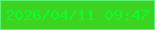 文字の大きさ：3、枠の色：59f375、背景の色：3cd421、文字の色：0ffd2f 無料ブログパーツのブログ時計