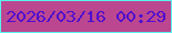 文字の大きさ：1、枠の色：59f3ef、背景の色：bb4791、文字の色：4f0ece 無料ブログパーツのブログ時計