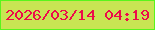 文字の大きさ：1、枠の色：59f51c、背景の色：c8e553、文字の色：ed0c4a 無料ブログパーツのブログ時計