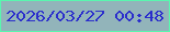 文字の大きさ：5、枠の色：59f6af、背景の色：92b4ba、文字の色：2b2ecc 無料ブログパーツのブログ時計