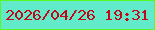 文字の大きさ：5、枠の色：59f725、背景の色：62ebcb、文字の色：c10917 無料ブログパーツのブログ時計