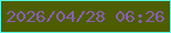 文字の大きさ：4、枠の色：59f7e1、背景の色：4d5d00、文字の色：8a5fb0 無料ブログパーツのブログ時計