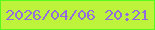 文字の大きさ：3、枠の色：59f91b、背景の色：bdf33a、文字の色：936ddc 無料ブログパーツのブログ時計