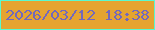 文字の大きさ：4、枠の色：59f9cf、背景の色：e5a430、文字の色：7268bd 無料ブログパーツのブログ時計