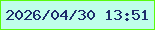 文字の大きさ：2、枠の色：59fb0e、背景の色：bffeeb、文字の色：1e2d6b 無料ブログパーツのブログ時計