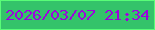 文字の大きさ：1、枠の色：59fd78、背景の色：34c36a、文字の色：9d03de 無料ブログパーツのブログ時計