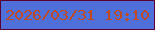 文字の大きさ：4、枠の色：5a0030、背景の色：4e70d8、文字の色：bf4923 無料ブログパーツのブログ時計
