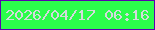 文字の大きさ：3、枠の色：5a01ae、背景の色：2bfd4b、文字の色：d3dadc 無料ブログパーツのブログ時計