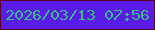 文字の大きさ：5、枠の色：5a031e、背景の色：5a1ae7、文字の色：37be85 無料ブログパーツのブログ時計