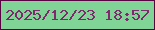 文字の大きさ：2、枠の色：5a0343、背景の色：80d496、文字の色：80296e 無料ブログパーツのブログ時計
