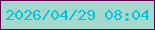 文字の大きさ：5、枠の色：5a034b、背景の色：a5d9ce、文字の色：0dc0d9 無料ブログパーツのブログ時計