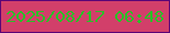 文字の大きさ：2、枠の色：5a0577、背景の色：d23f6a、文字の色：2bbf28 無料ブログパーツのブログ時計
