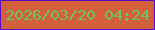 文字の大きさ：2、枠の色：5a06c8、背景の色：d4603b、文字の色：6bc465 無料ブログパーツのブログ時計