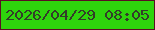 文字の大きさ：5、枠の色：5a0d24、背景の色：2ed40c、文字の色：333d29 無料ブログパーツのブログ時計