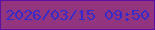 文字の大きさ：5、枠の色：5a10a6、背景の色：93347f、文字の色：342aca 無料ブログパーツのブログ時計