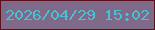 文字の大きさ：2、枠の色：5a111d、背景の色：7f6a8a、文字の色：4cc0d2 無料ブログパーツのブログ時計