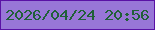 文字の大きさ：5、枠の色：5a11a5、背景の色：9876d7、文字の色：206038 無料ブログパーツのブログ時計