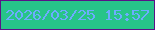 文字の大きさ：2、枠の色：5a1287、背景の色：27c489、文字の色：6cacfe 無料ブログパーツのブログ時計