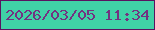 文字の大きさ：4、枠の色：5a1360、背景の色：40d2a6、文字の色：733281 無料ブログパーツのブログ時計