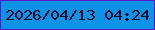 文字の大きさ：5、枠の色：5a16c6、背景の色：0d92e6、文字の色：140c30 無料ブログパーツのブログ時計