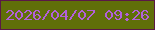 文字の大きさ：3、枠の色：5a1846、背景の色：606f09、文字の色：b260da 無料ブログパーツのブログ時計