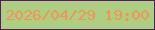 文字の大きさ：1、枠の色：5a1868、背景の色：accf81、文字の色：f39359 無料ブログパーツのブログ時計