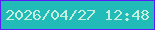 文字の大きさ：3、枠の色：5a1cfb、背景の色：22bcb8、文字の色：c6eddd 無料ブログパーツのブログ時計