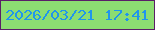 文字の大きさ：4、枠の色：5a1e68、背景の色：8cdd72、文字の色：2095ec 無料ブログパーツのブログ時計
