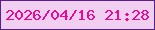 文字の大きさ：3、枠の色：5a1e8c、背景の色：f0cff1、文字の色：ef0691 無料ブログパーツのブログ時計