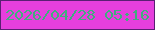 文字の大きさ：3、枠の色：5a1f73、背景の色：e63fdd、文字の色：41ad7e 無料ブログパーツのブログ時計