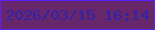 文字の大きさ：3、枠の色：5a21fe、背景の色：68276a、文字の色：3121ab 無料ブログパーツのブログ時計