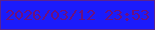 文字の大きさ：5、枠の色：5a2290、背景の色：1b1bfb、文字の色：6d107c 無料ブログパーツのブログ時計