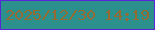 文字の大きさ：2、枠の色：5a24d8、背景の色：2c908d、文字の色：956932 無料ブログパーツのブログ時計