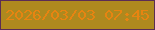 文字の大きさ：2、枠の色：5a2c54、背景の色：ae891e、文字の色：e78411 無料ブログパーツのブログ時計