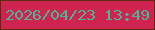 文字の大きさ：3、枠の色：5a2d0e、背景の色：d02450、文字の色：4bb598 無料ブログパーツのブログ時計