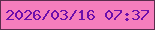 文字の大きさ：5、枠の色：5a2d4c、背景の色：f67ebd、文字の色：6d0eab 無料ブログパーツのブログ時計