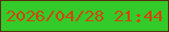 文字の大きさ：1、枠の色：5a2e0c、背景の色：33cb2a、文字の色：d0460d 無料ブログパーツのブログ時計