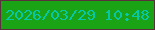 文字の大きさ：4、枠の色：5a303d、背景の色：1aa314、文字の色：06c7a7 無料ブログパーツのブログ時計