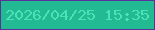 文字の大きさ：5、枠の色：5a3099、背景の色：21ba92、文字の色：49e3b6 無料ブログパーツのブログ時計
