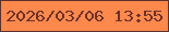 文字の大きさ：5、枠の色：5a322e、背景の色：ff884b、文字の色：69312e 無料ブログパーツのブログ時計