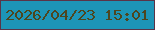 文字の大きさ：3、枠の色：5a3447、背景の色：1d95b7、文字の色：4d461f 無料ブログパーツのブログ時計