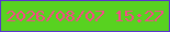 文字の大きさ：4、枠の色：5a34cf、背景の色：58d220、文字の色：f84789 無料ブログパーツのブログ時計