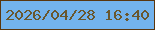 文字の大きさ：1、枠の色：5a360e、背景の色：73b3ed、文字の色：69572e 無料ブログパーツのブログ時計
