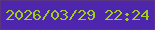 文字の大きさ：1、枠の色：5a3680、背景の色：4d26ad、文字の色：9fcc21 無料ブログパーツのブログ時計