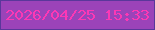 文字の大きさ：2、枠の色：5a379b、背景の色：9b43b9、文字の色：fc38b5 無料ブログパーツのブログ時計