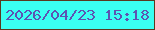 文字の大きさ：2、枠の色：5a381f、背景の色：3afff2、文字の色：5d53b2 無料ブログパーツのブログ時計