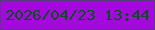 文字の大きさ：3、枠の色：5a3882、背景の色：a10ada、文字の色：0e4b23 無料ブログパーツのブログ時計