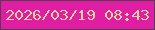 文字の大きさ：2、枠の色：5a3a55、背景の色：df1ea3、文字の色：f5cf9e 無料ブログパーツのブログ時計