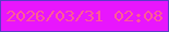 文字の大きさ：2、枠の色：5a3bc8、背景の色：e816fd、文字の色：fd5d94 無料ブログパーツのブログ時計