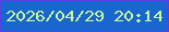 文字の大きさ：4、枠の色：5a3ce4、背景の色：1867cf、文字の色：cbf798 無料ブログパーツのブログ時計